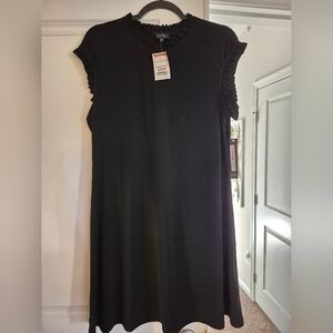 Nicole Miller Black Ruffle Sleeve Top